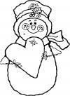 Снеговик с сердечками Детские раскраски зима распечатать