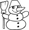 Снеговик для малышей Рисунок раскраска на зимнюю тему