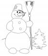 Обведи снеговика по точкам Детские раскраски зима распечатать
