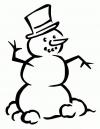 Снеговик в шляпе Рисунок раскраска на зимнюю тему