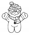 Снеговик в шапке и шарфе Рисунок раскраска на зимнюю тему