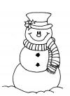 Добрый снеговик Рисунок раскраска на зимнюю тему