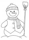 Снеговик в кофточке Детские раскраски зима распечатать