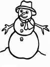 Веселый снеговик Рисунок раскраска на зимнюю тему