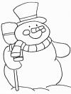 Снеговик для малышей Рисунок раскраска на зимнюю тему