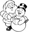 Снеговик поет песни с дедом морозом Рисунок раскраска на зимнюю тему