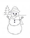 Забавный снеговик Детские раскраски зима распечатать