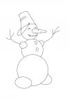 Снеговик для самых маленьких Рисунок раскраска на зимнюю тему