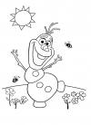 Снеговик из холодного сердца Рисунок раскраска на зимнюю тему