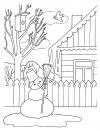 Снеговик тает Рисунок раскраска на зимнюю тему