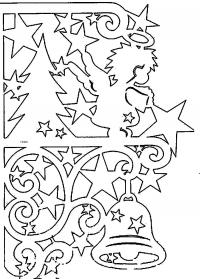Шаблоны для открыток с ангелочком и колокольчиком Детские раскраски зима распечатать