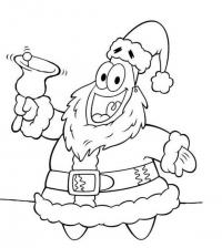 Дед мороз звезда с колокольчиком Детские раскраски зима распечатать