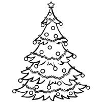 Новогодняя елка с гирляндами из звезд Раскраски на тему зима