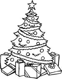 Новогодняя елка в шарах Раскраски на тему зима