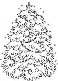 Новогодняя елка в звездочках Раскраски на тему зима