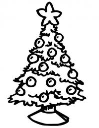 Украшенная новогодняя елка Раскраски на тему зима