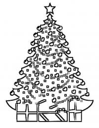 Оригинальная новогодняя елка Раскраски на тему зима