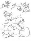 Зима игры в лесу Детские раскраски зима распечатать