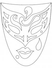 Класическая карнавальная маска Раскраски про зиму для детей