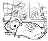 Зима, медведь в спячке Детские раскраски зима распечатать
