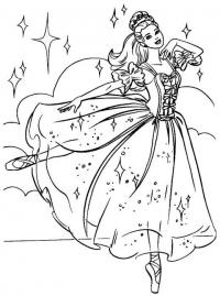 Новый год, танцующая принцесса Раскраски про зиму для детей