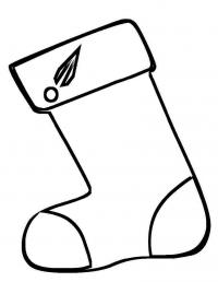Новый год, носочек для подарков Раскраска сказочная зима