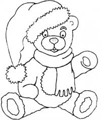 Плюшевый мипшка на новый год Зимние рисунки раскраски