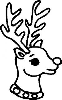 Новый год, голова оленя Зимние рисунки раскраски
