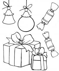 Подарки и конфеты Раскраска сказочная зима