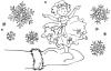 Снежинка девочка на варежке Детские раскраски зима распечатать