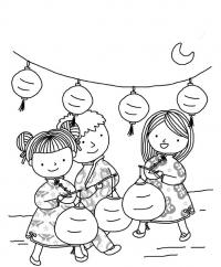 Новый год в китае Зимние рисунки раскраски