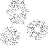Три вида снежинок Раскраски для детского сада