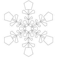 Снежинка из геометрических фигур Раскраски для детского сада