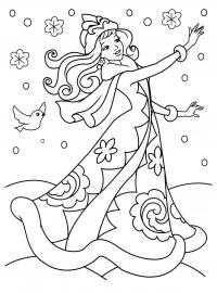 Королева снежинок Детские раскраски зима распечатать