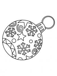 Елочные шары со снежинками Детские раскраски зима распечатать