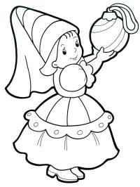 Принцесса с шариком на елку Раскраски зимушка зима