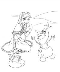 Снеговик олаф и принцесса Раскраска зима пришла