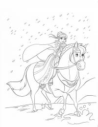 Принцесса на лошади Зимние раскраски для мальчиков