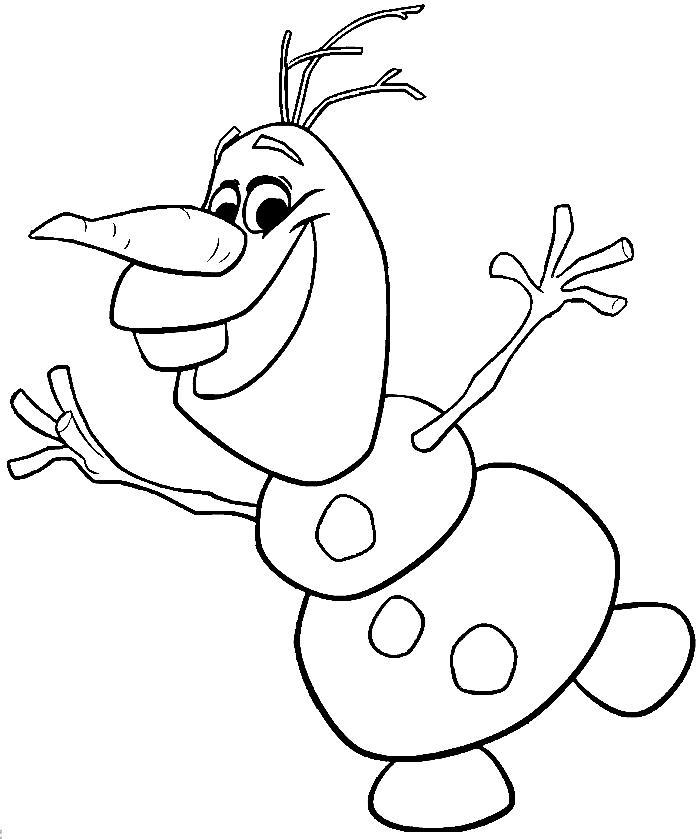 Счастливый снеговик олаф Зимние раскраски для малышей