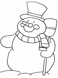Толстый снеговик Рисунок раскраска на зимнюю тему