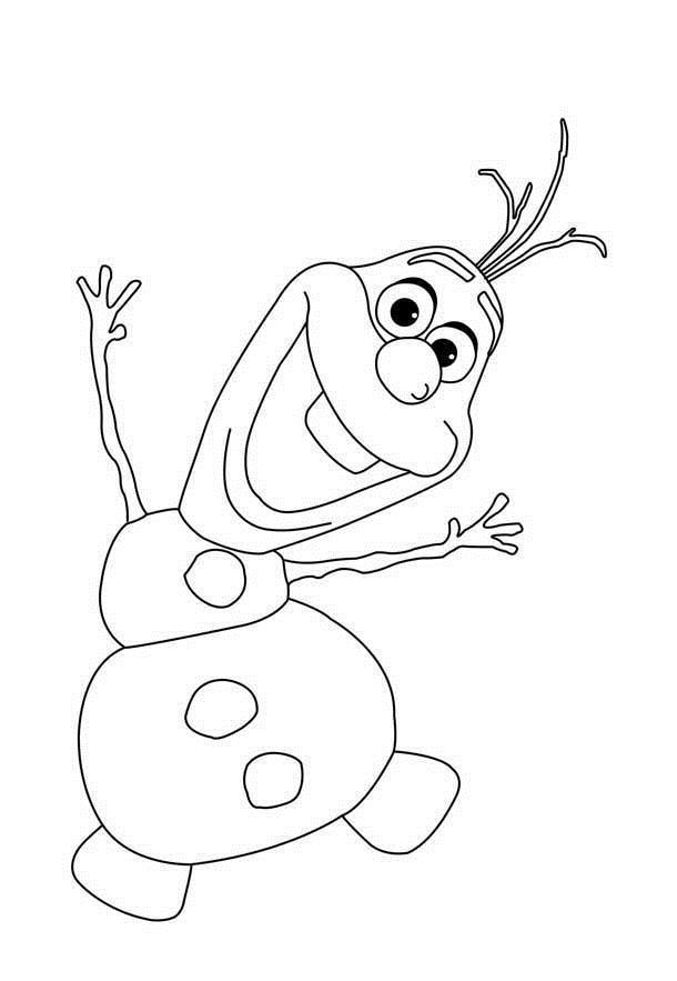 Танцующий снеговик олаф Раскраска зима