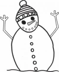 Страшный снеговик Рисунок раскраска на зимнюю тему