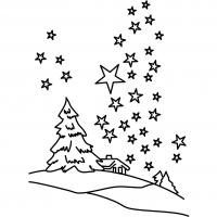 Звездная ночь Раскраски зима распечатать бесплатно