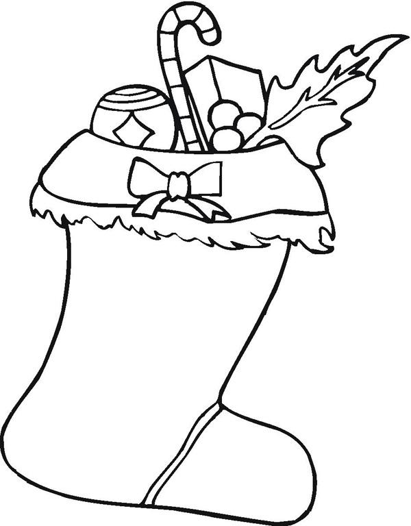 Рождественские чулки, носки, сапожки для подарков Зимние рисунки раскраски