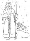 Дед мороз с елочной игрушкой Раскраска зима пришла