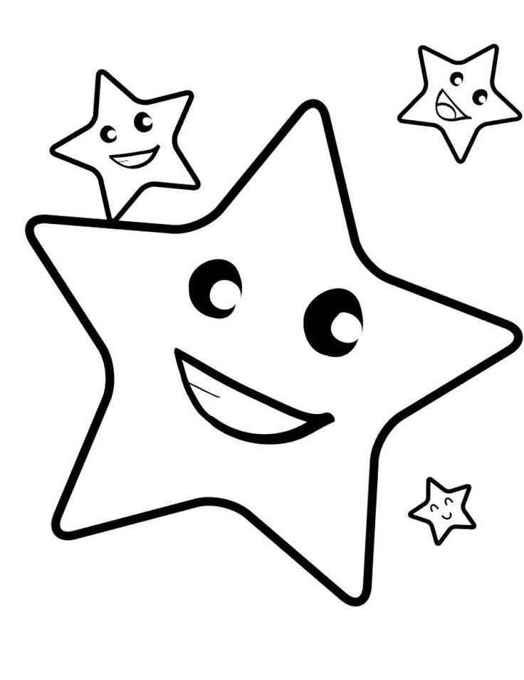 Звезда — раскраска для детей. Распечатать бесплатно.