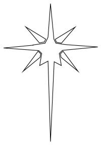 Удлиненная звезда Рисунок раскраска на зимнюю тему