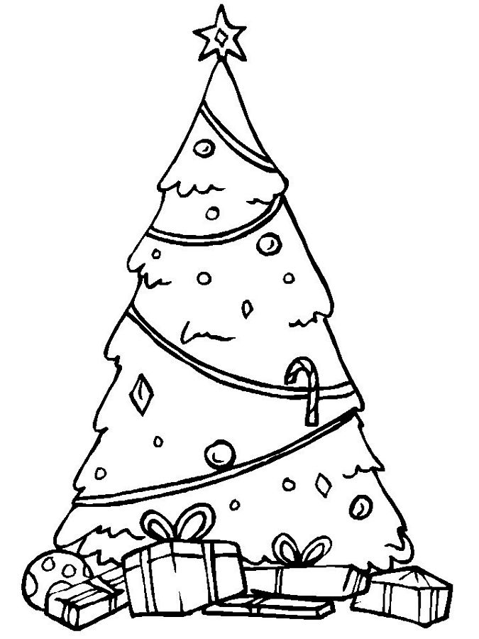 Простая елка с подарками Раскраски зимушка зима