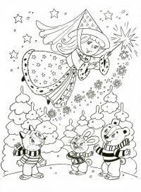 Зимняя фея в лесу Детские раскраски зима распечатать