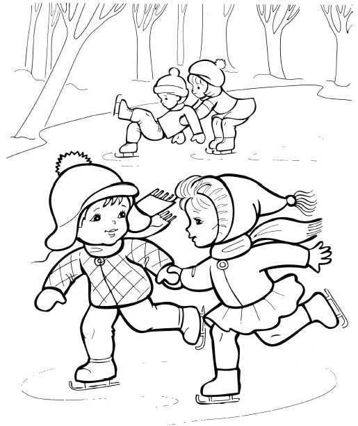 Зима в лесу Раскраски про зиму для детей